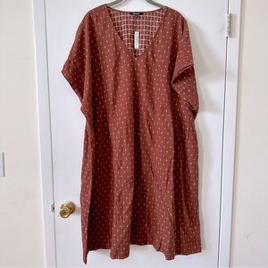 Madewell NWT 100% Cotton Lightweight Embroidered Dress Brown 3X